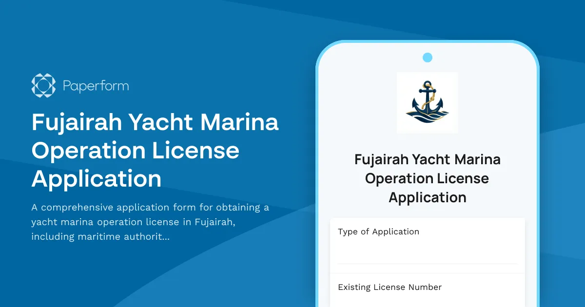 Fujairah Yacht Marina Operation License Application