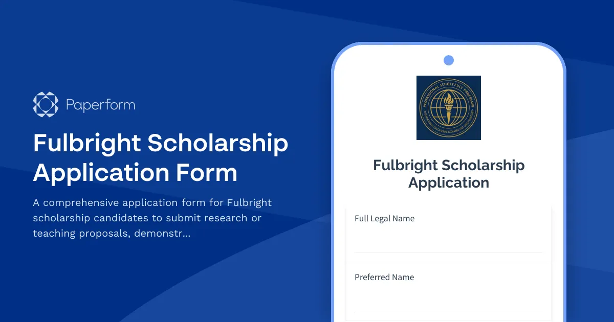 Fulbright Scholarship Application Form
