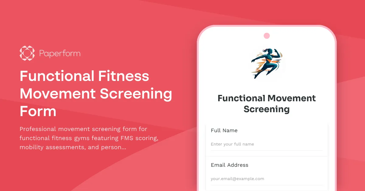 Functional Fitness Movement Screening Form