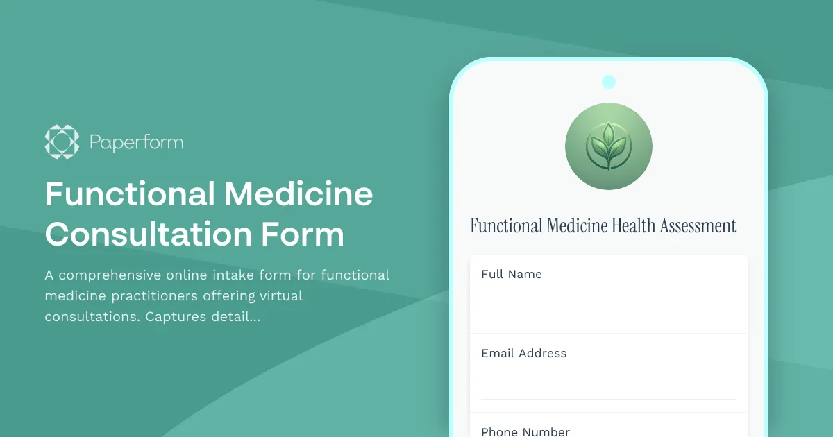 Functional Medicine Consultation Form
