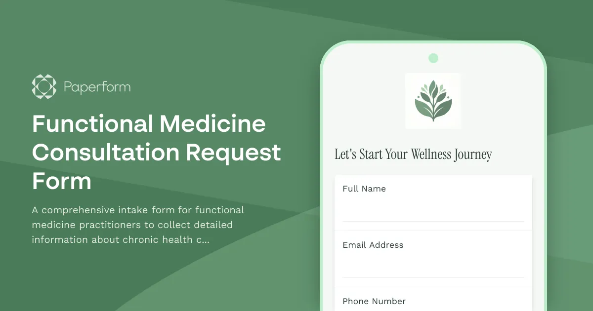 Functional Medicine Consultation Request Form