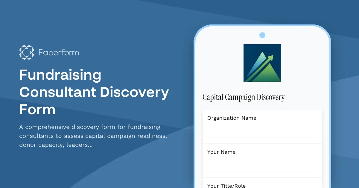 Fundraising Consultant Discovery Form