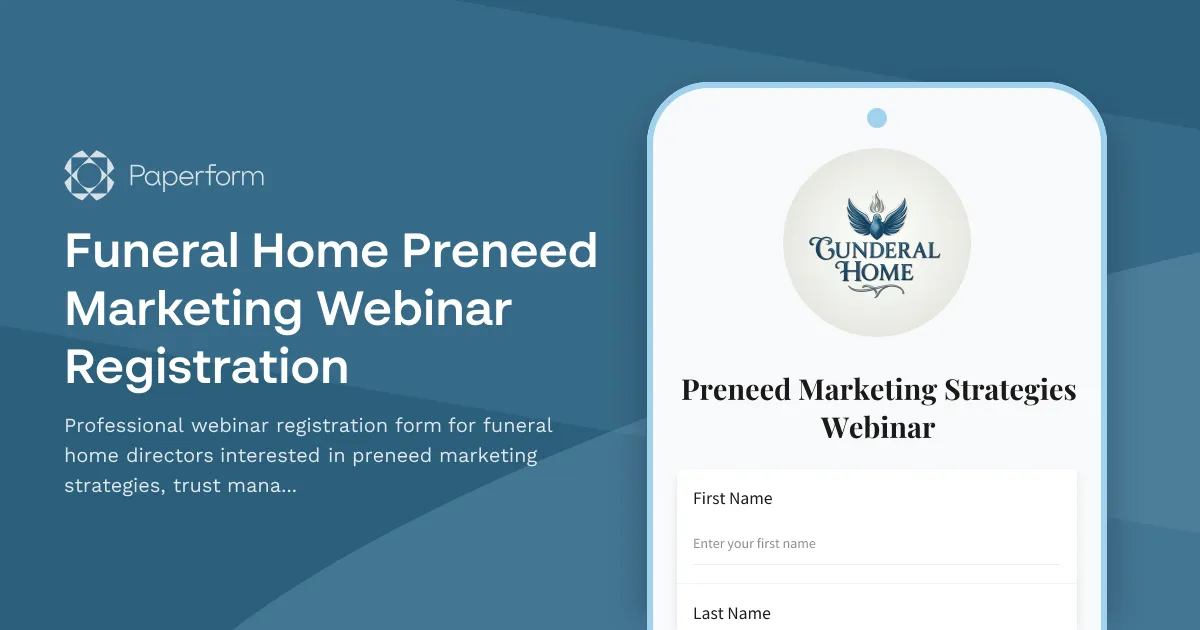 Funeral Home Preneed Marketing Webinar Registration