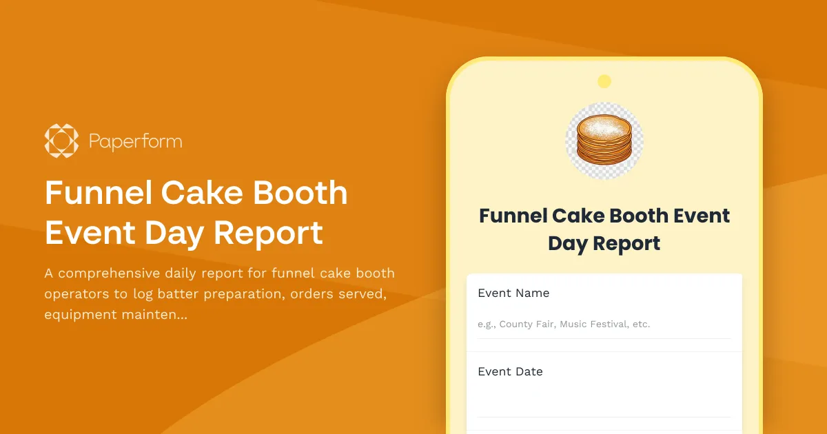 Funnel Cake Booth Event Day Report