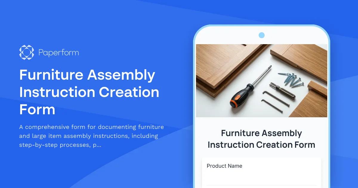 Furniture Assembly Instruction Creation Form