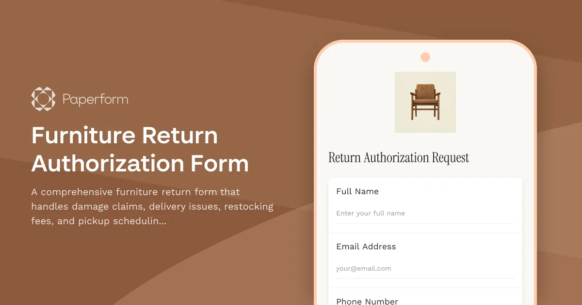 Furniture Return Authorization Form