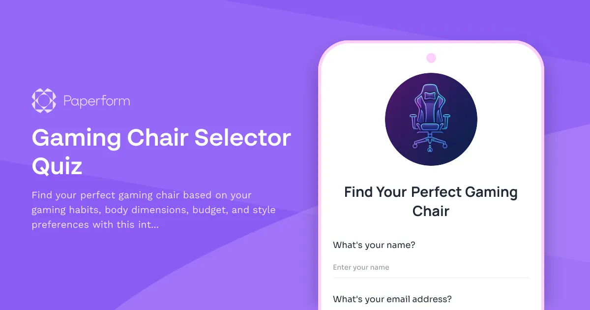Gaming Chair Selector Quiz