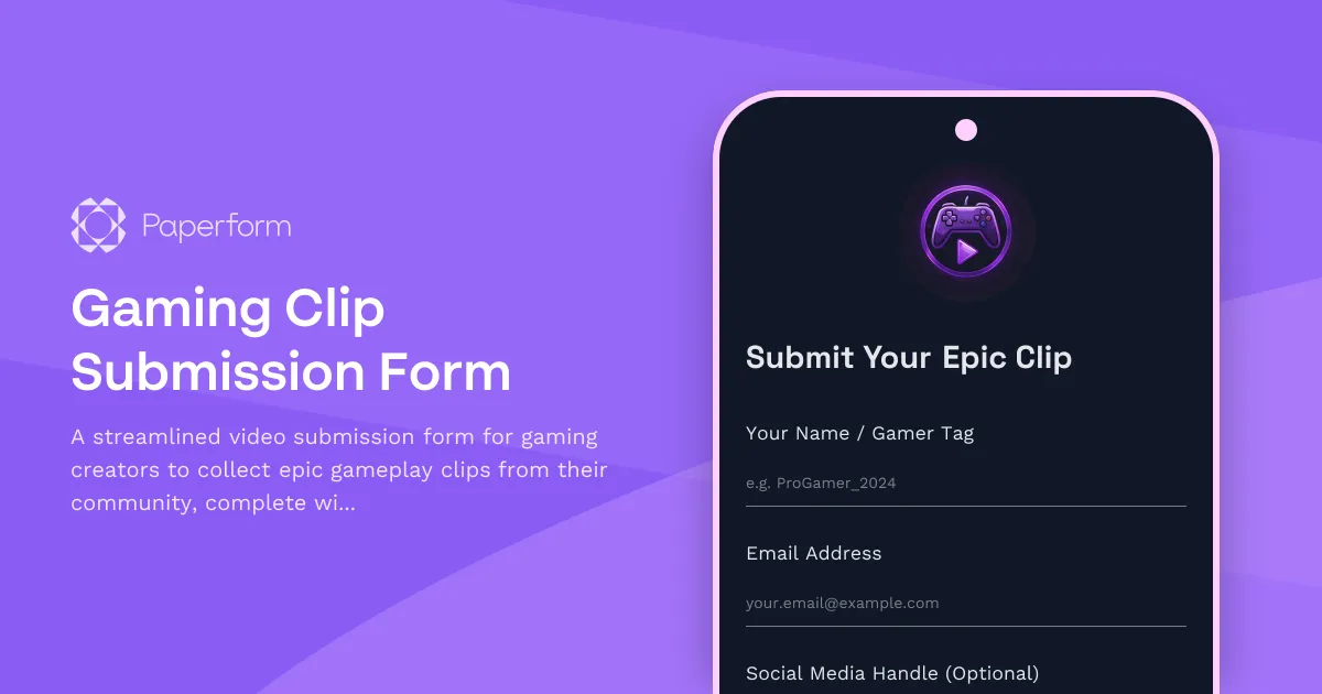 Gaming Clip Submission Form
