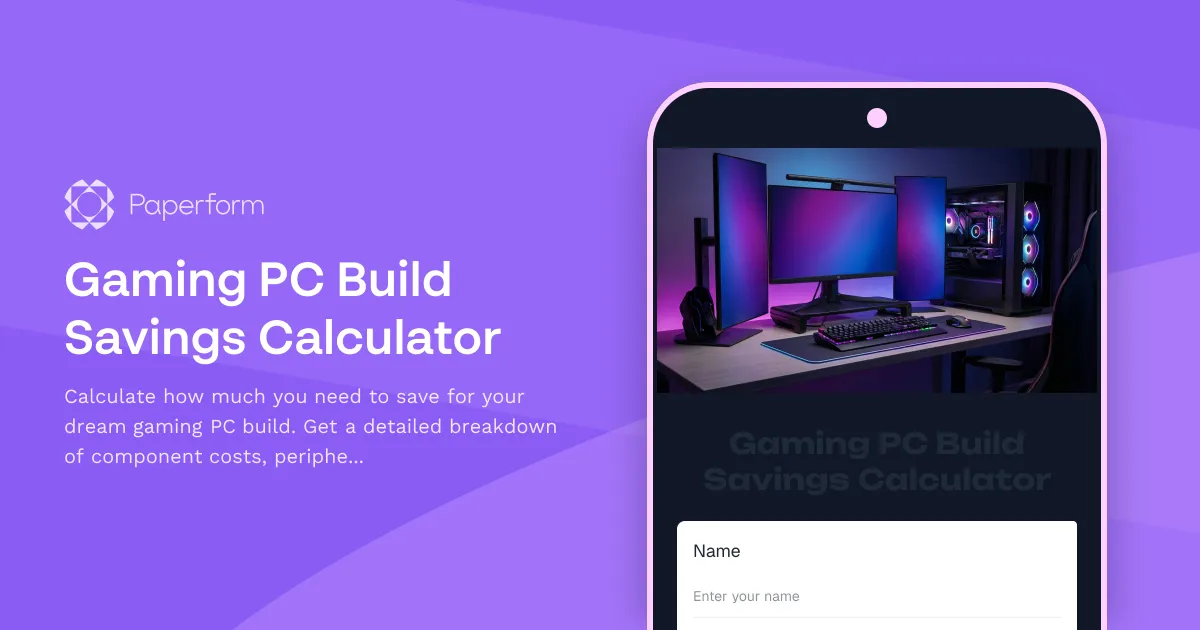 Gaming PC Build Savings Calculator