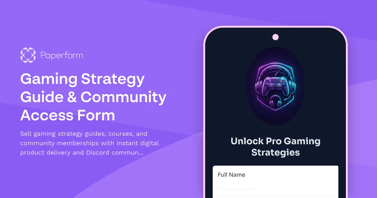 Gaming Strategy Guide & Community Access Form