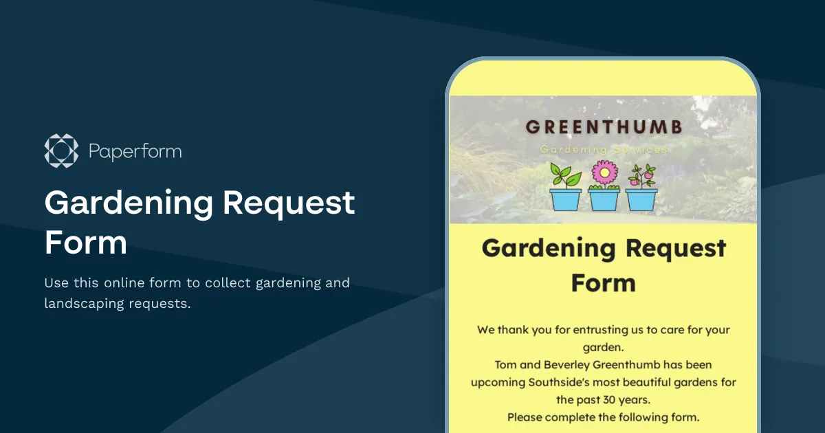 Gardening Request Form
