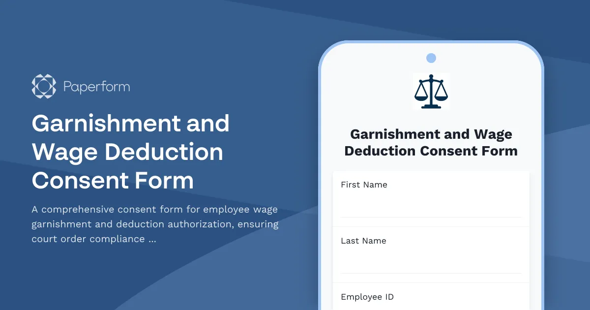 Garnishment and Wage Deduction Consent Form