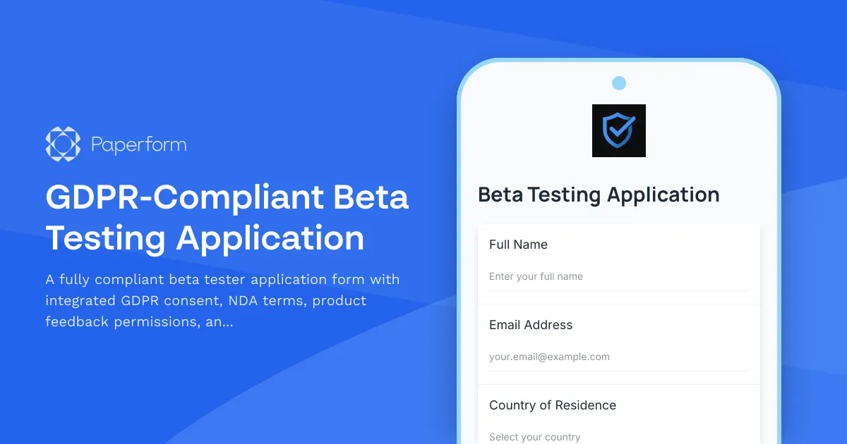 GDPR-Compliant Beta Testing Application
