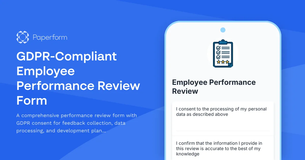 GDPR-Compliant Employee Performance Review Form