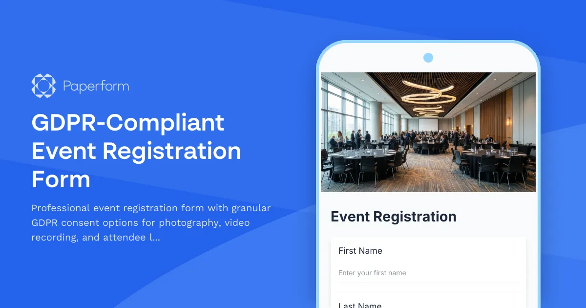 GDPR-Compliant Event Registration Form