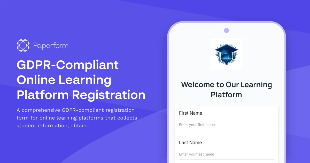 GDPR-Compliant Online Learning Platform Registration