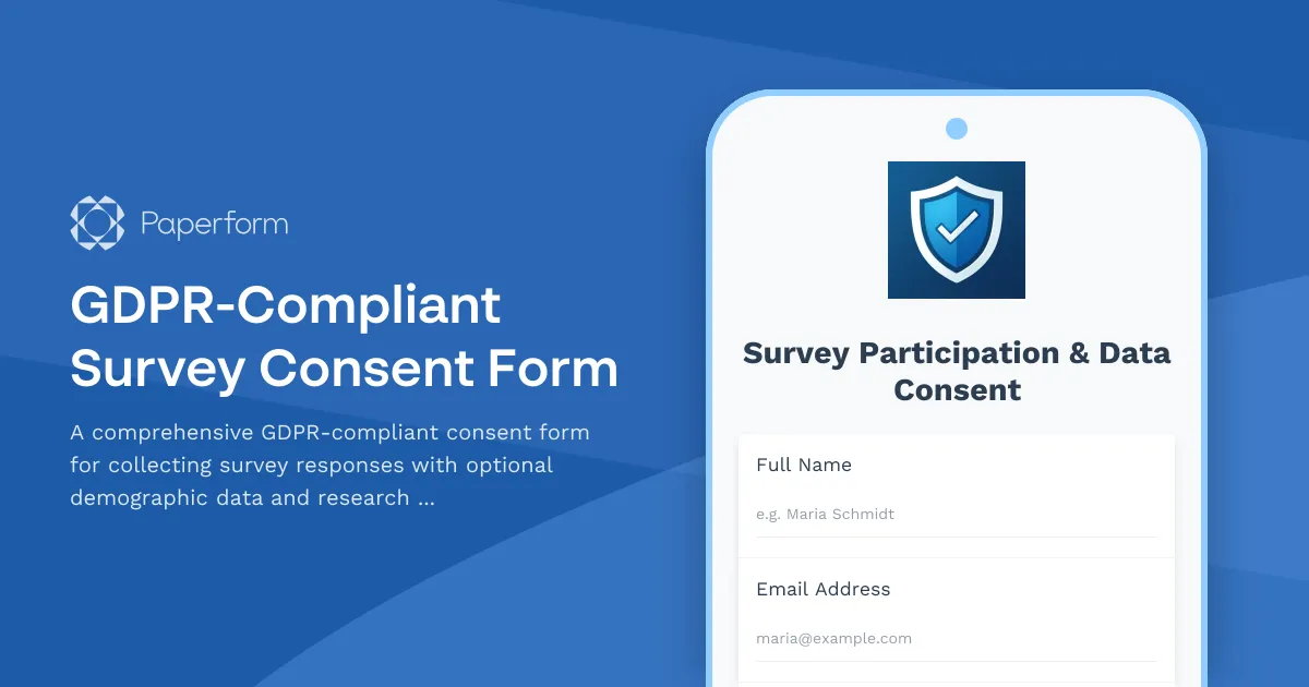 GDPR-Compliant Survey Consent Form