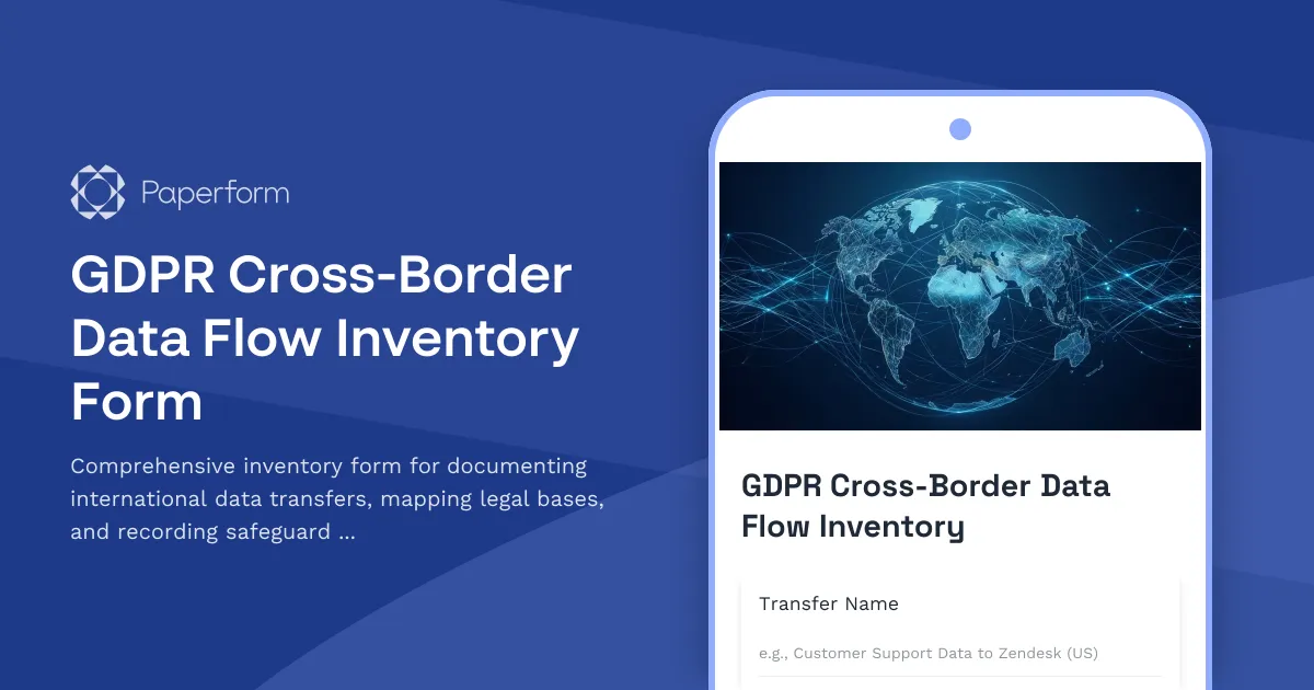GDPR Cross-Border Data Flow Inventory Form