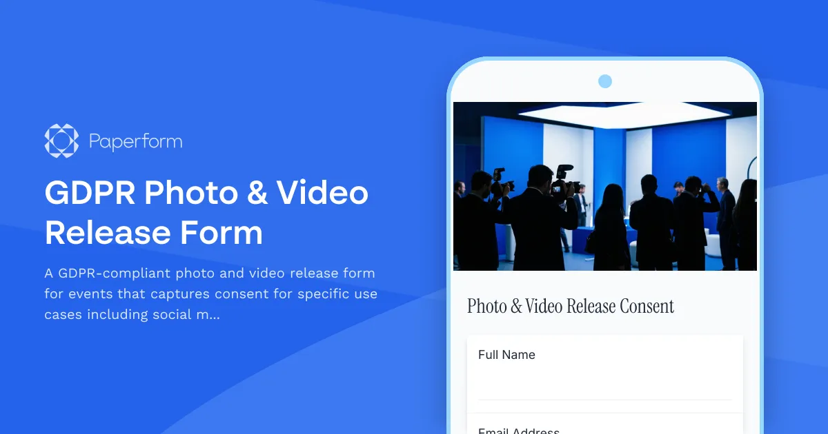GDPR Photo & Video Release Form