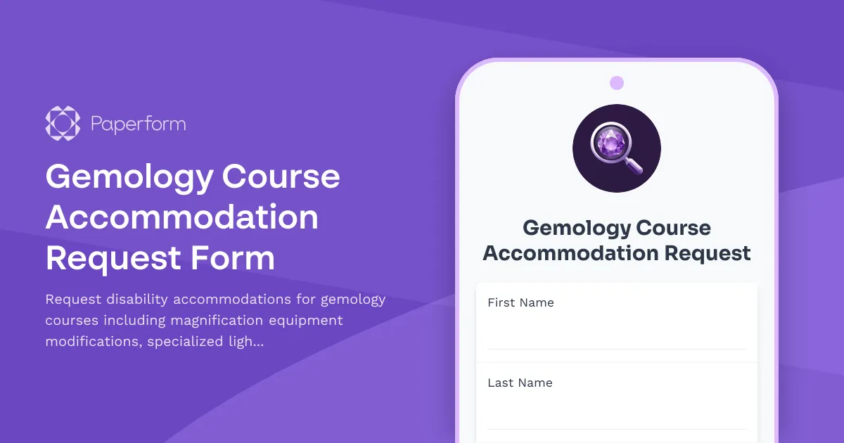 Gemology Course Accommodation Request Form