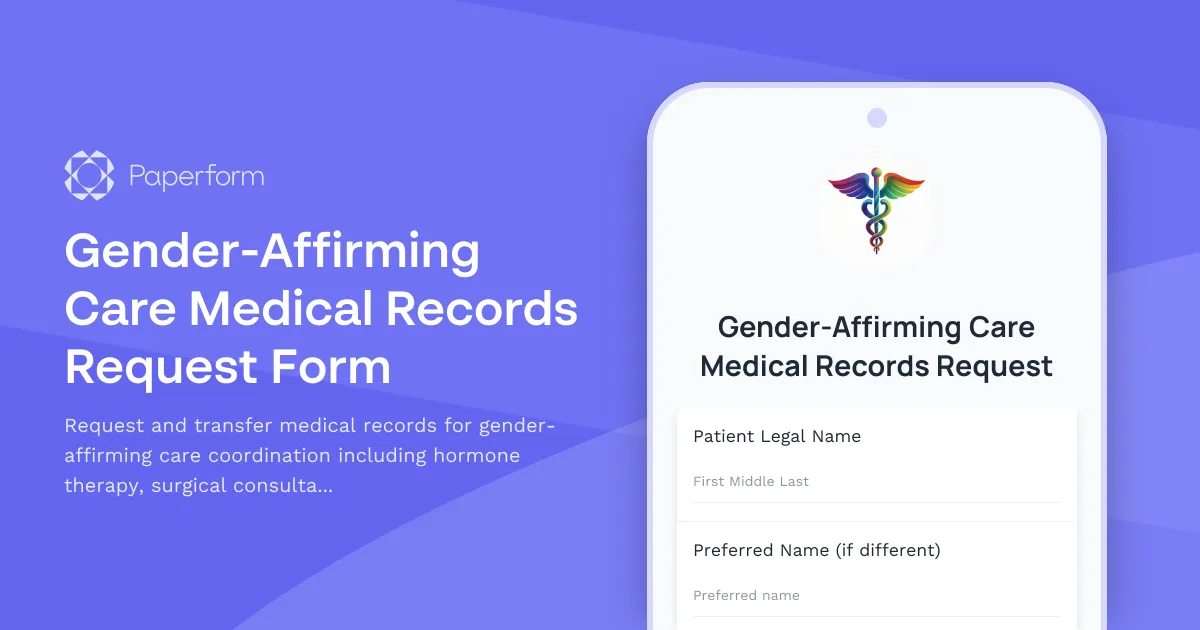 Gender-Affirming Care Medical Records Request Form