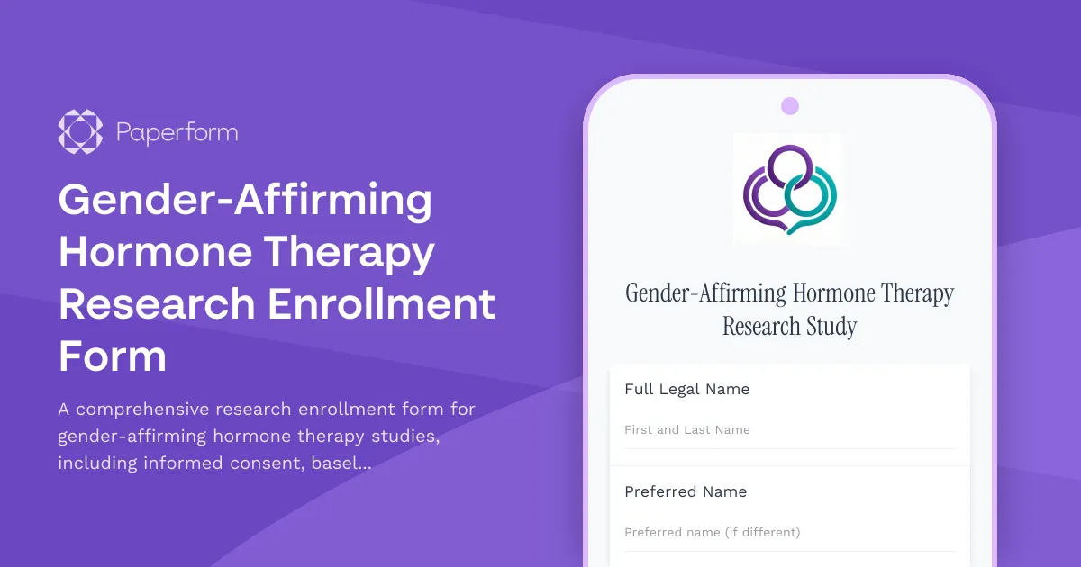 Gender-Affirming Hormone Therapy Research Enrollment Form