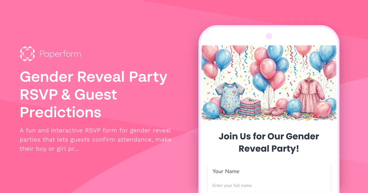 Gender Reveal Party RSVP & Guest Predictions