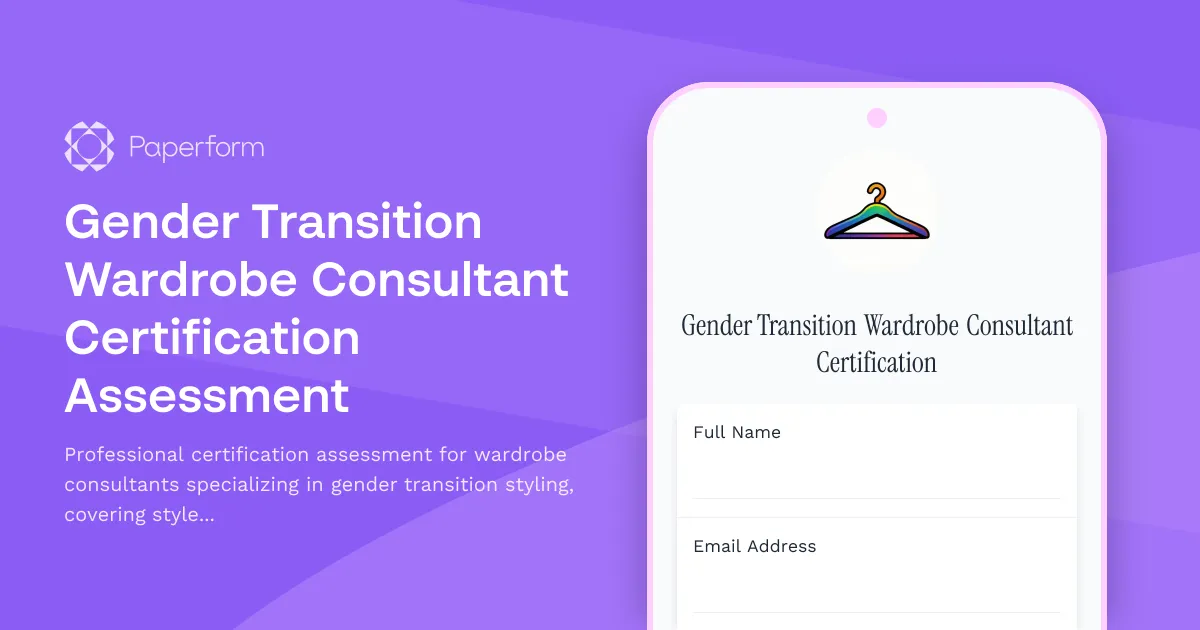 Gender Transition Wardrobe Consultant Certification Assessment