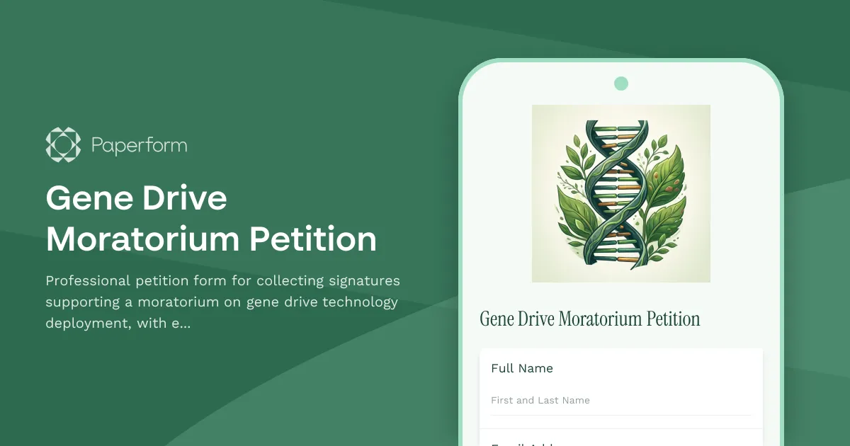 Gene Drive Moratorium Petition