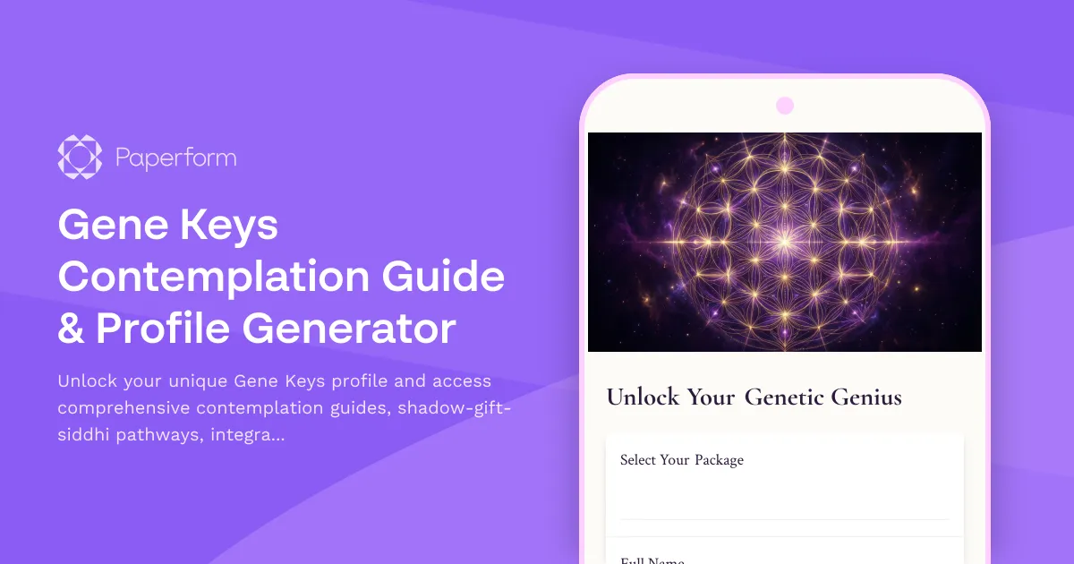 Gene Keys Contemplation Guide & Profile Generator