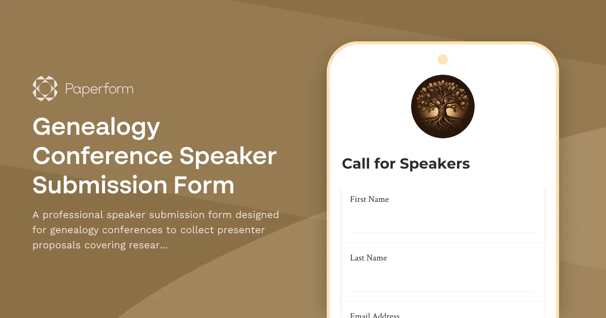Genealogy Conference Speaker Submission Form