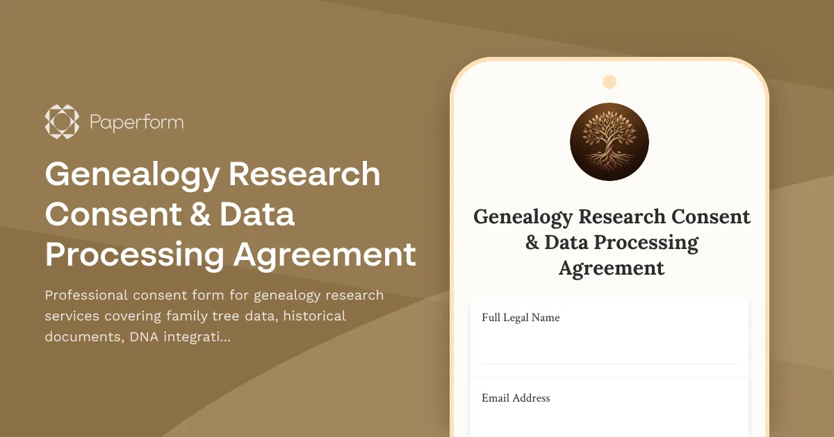 Genealogy Research Consent & Data Processing Agreement
