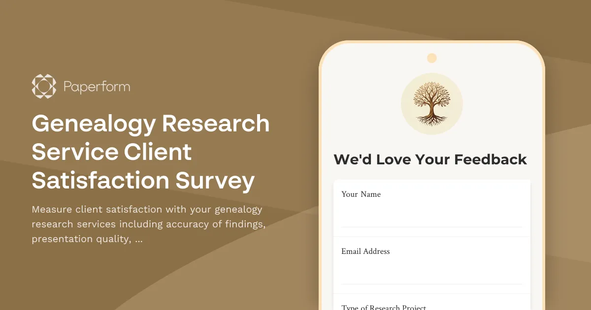 Genealogy Research Service Client Satisfaction Survey