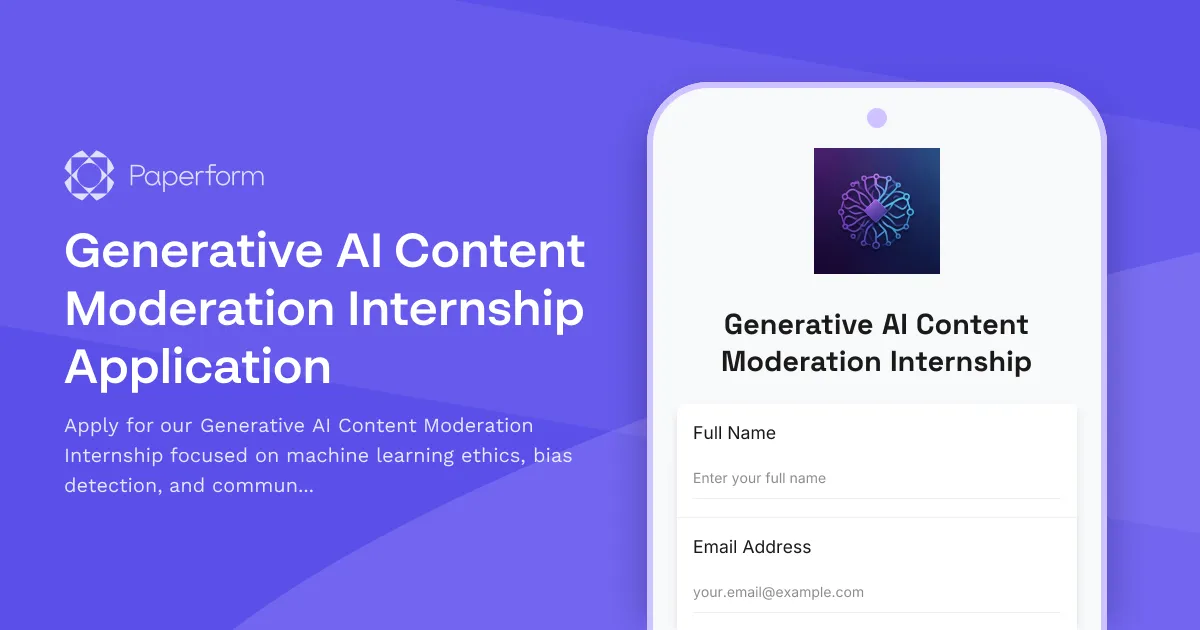 Generative AI Content Moderation Internship Application