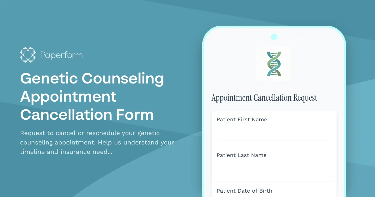 Genetic Counseling Appointment Cancellation Form