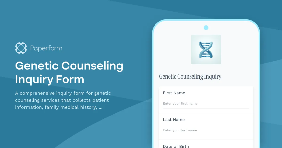 Genetic Counseling Inquiry Form