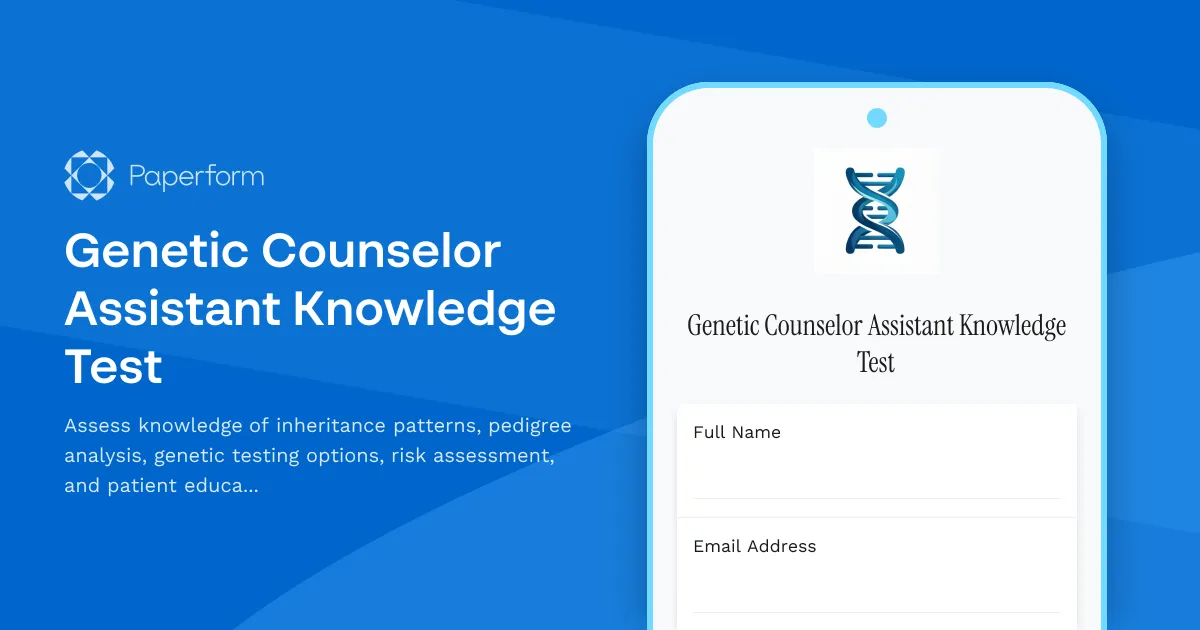 Genetic Counselor Assistant Knowledge Test