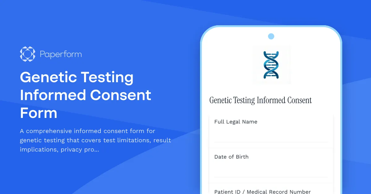 Genetic Testing Informed Consent Form