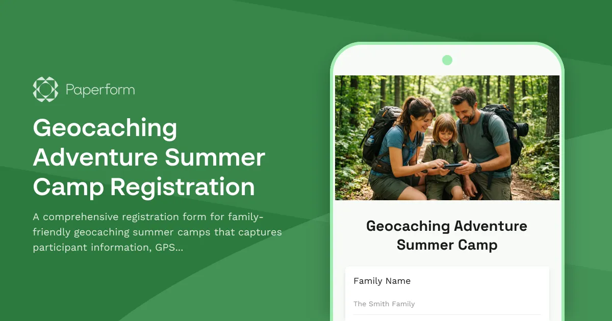 Geocaching Adventure Summer Camp Registration