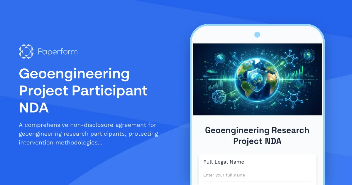 Geoengineering Project Participant NDA