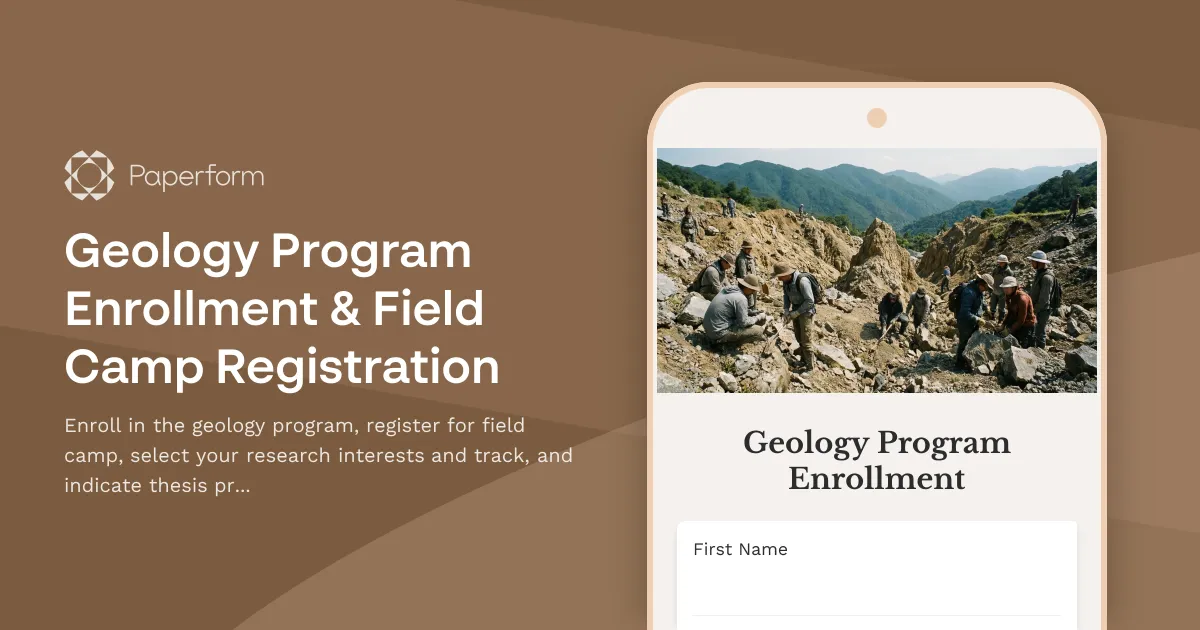Geology Program Enrollment & Field Camp Registration