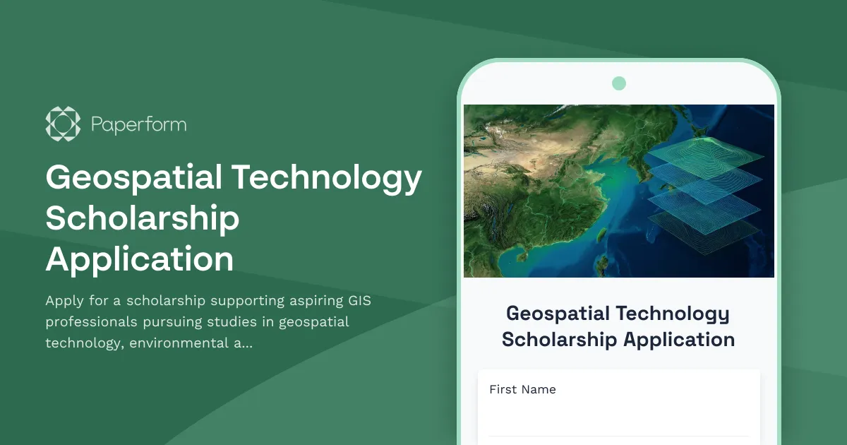 Geospatial Technology Scholarship Application
