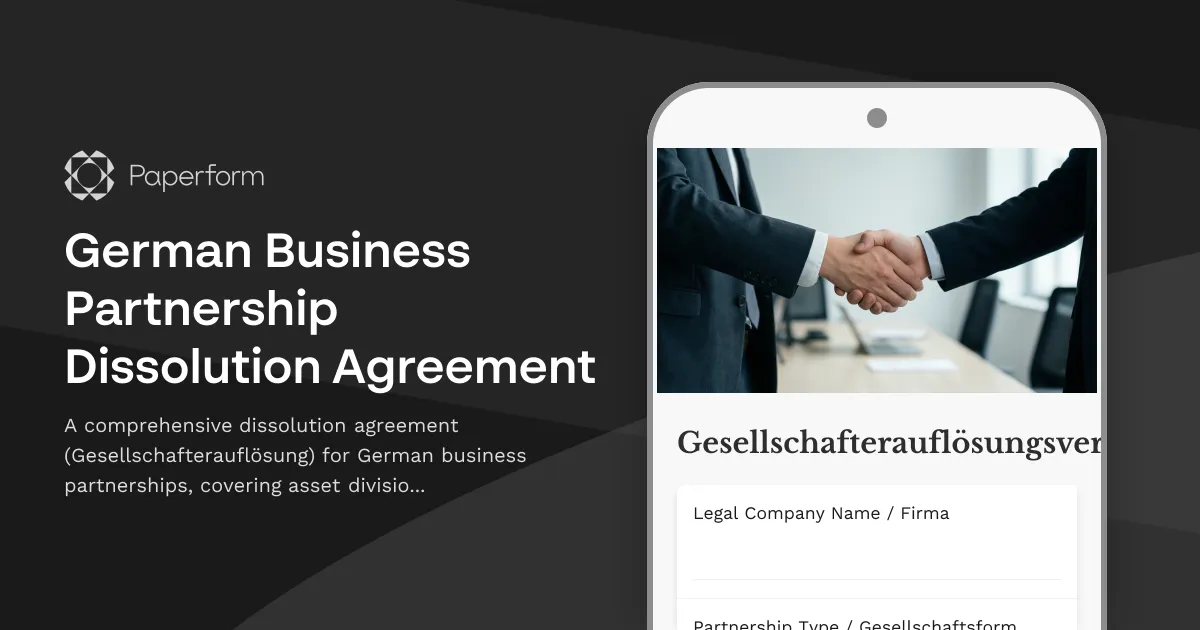 German Business Partnership Dissolution Agreement