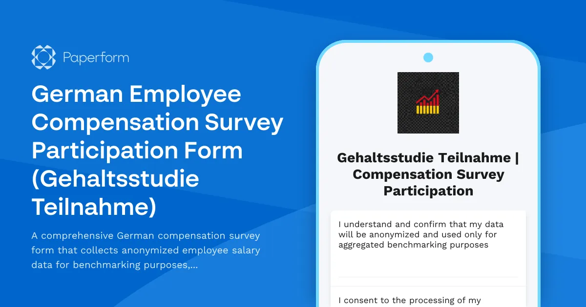 German Employee Compensation Survey Participation Form (Gehaltsstudie Teilnahme)