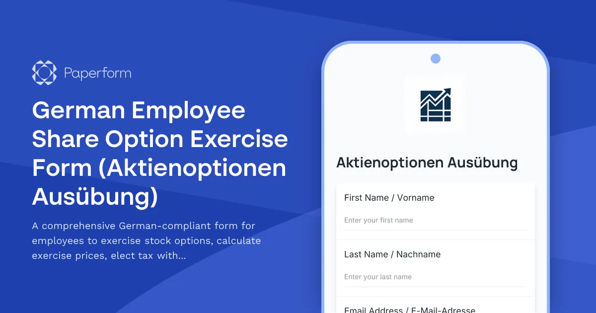 German Employee Share Option Exercise Form (Aktienoptionen Ausübung)