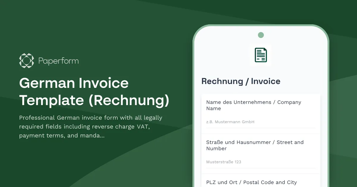 German Invoice Template (Rechnung)