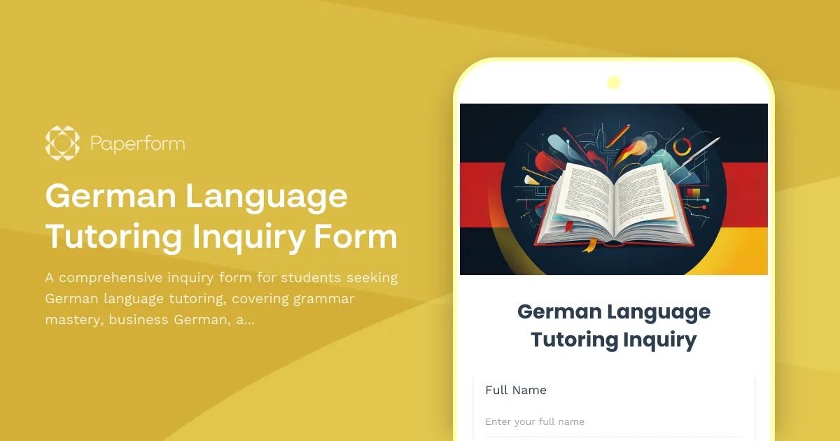 German Language Tutoring Inquiry Form