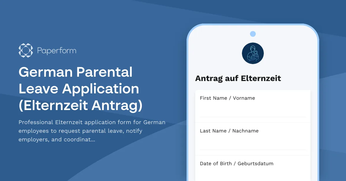 German Parental Leave Application (Elternzeit Antrag)