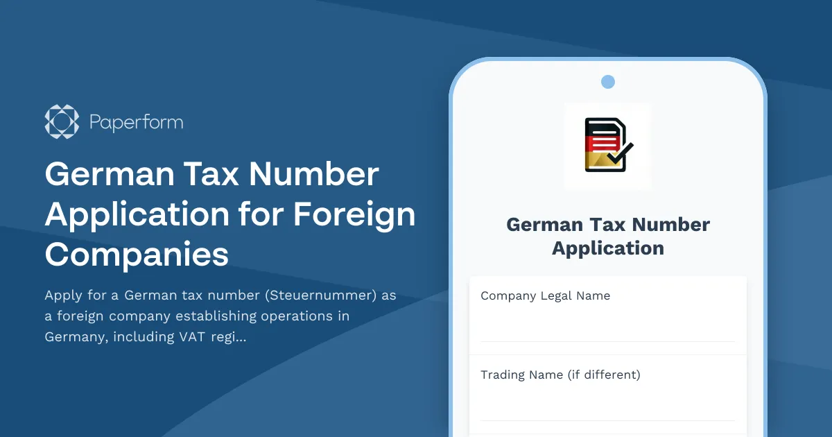 German Tax Number Application for Foreign Companies
