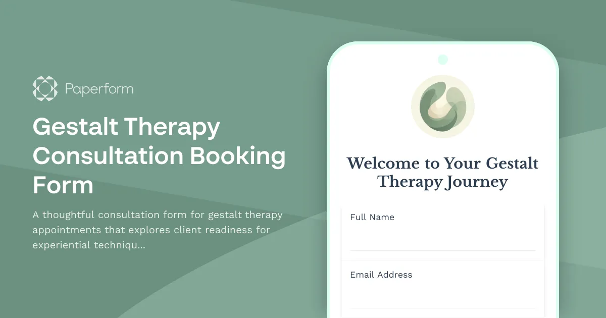 Gestalt Therapy Consultation Booking Form